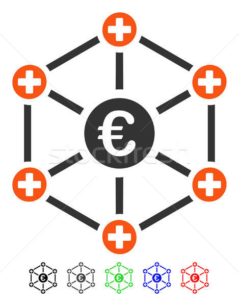 Euro Medical Network Flat Icon Stock photo © ahasoft