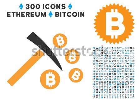 Bitcoin Collect Arrows Flat Icon with Clip Art Stock photo © ahasoft