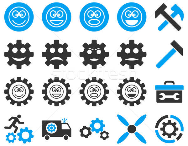 Tools and Smile Gears Icons Stock photo © ahasoft