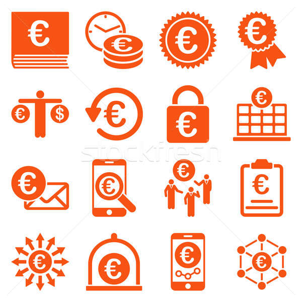 Foto stock: Euros · bancario · negocios · servicio · herramientas · iconos