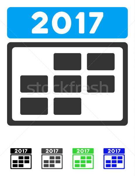 2017 Calendar Week Grid Flat Icon Stock photo © ahasoft