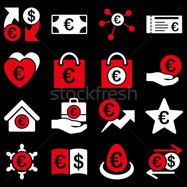 Euro banking business and service tools icons Stock photo © ahasoft