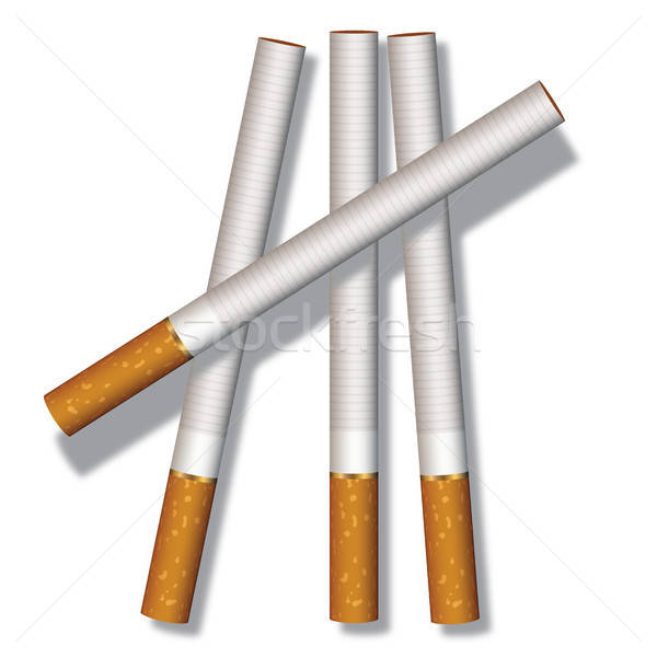 Quatre cigarettes santé rouge couleur fumer [[stock_photo]] © Aiel