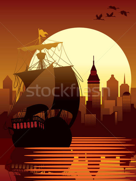 ストックフォト: 古代 · 船 · 実例 · 現代 · 市 · セーリング