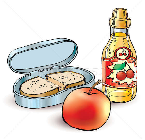 şcoală prânz sănătos cutie sandwich măr Imagine de stoc © Aiel