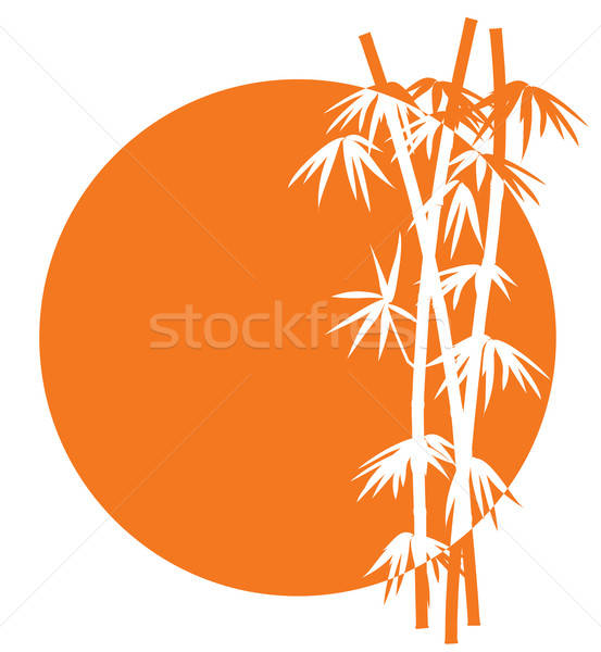 Photo stock: Bambou · coucher · du · soleil · icône · tropicales · arbre · signe