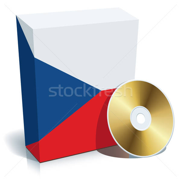 Stok fotoğraf: Çek · yazılım · kutu · cd · bayrak · renkler