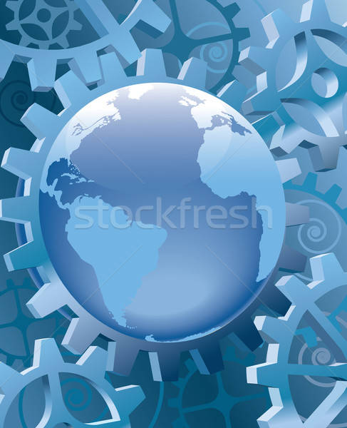 Ruimte machines aarde Blauw wereldbol Stockfoto © Aiel