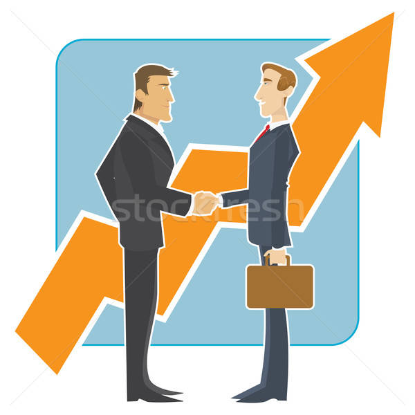 Foto stock: Negócio · aperto · de · mão · reunião · parceiros · de · negócios · grande · crescente