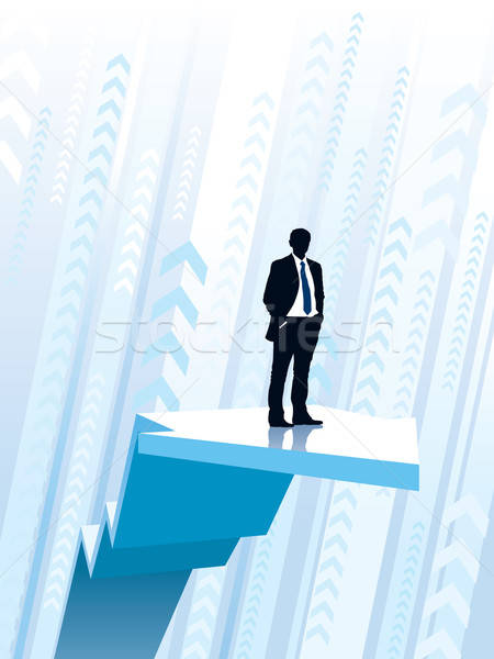 Reiten Grafik Geschäftsmann stehen groß Klettern Stock foto © Aiel