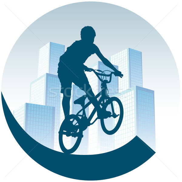 Сток-фото: Велоспорт · города · велосипедов · небе · дороги