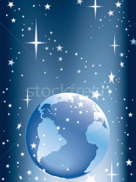 Foto stock: Tierra · estrellas · mundo · brillante · mar · diseno