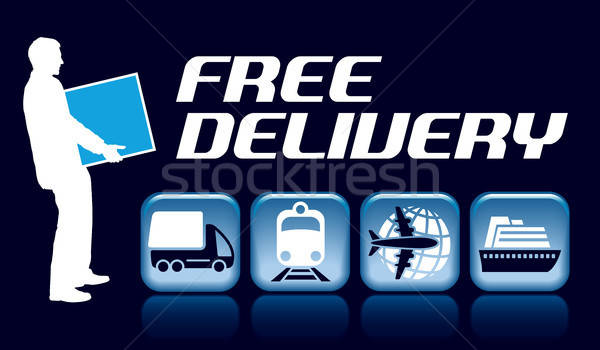 Stock photo: Free delivery sign 