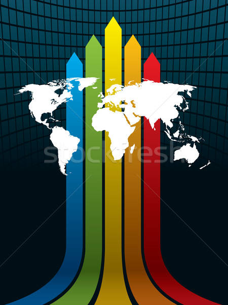 Monde Rainbow blanche carte du monde carte central [[stock_photo]] © Aiel