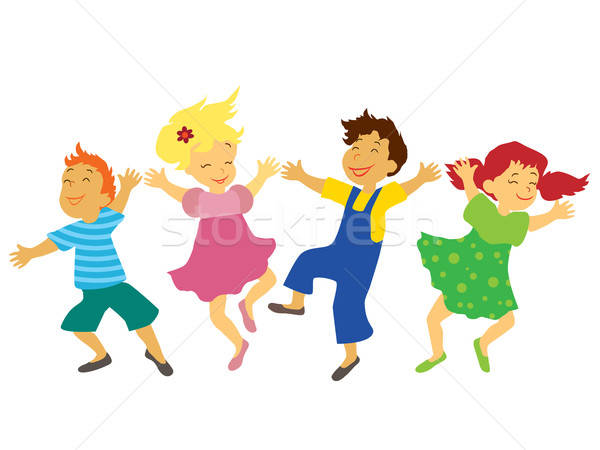 Danse enfants souriant visages jouer sautant Photo stock © Aiel