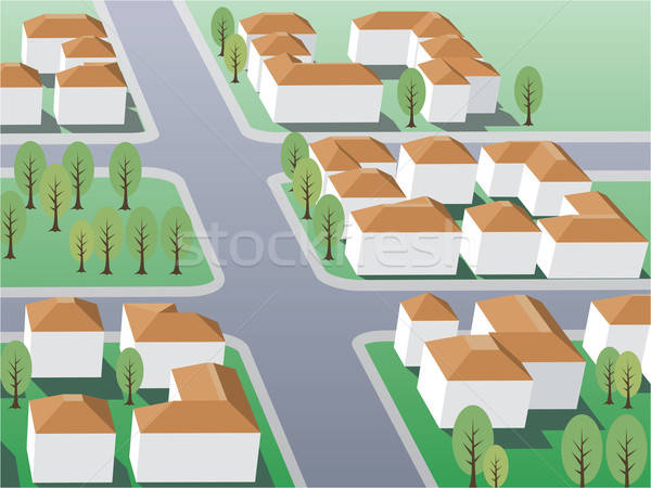 пригород иллюстрация зданий дизайна недвижимости дома Сток-фото © Aiel