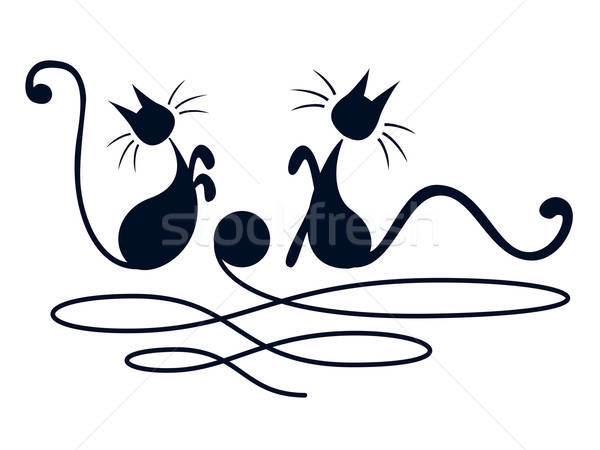 Two black cats Stock photo © Aiel