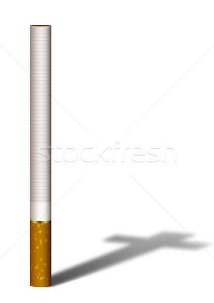 сигарету крест тень иллюстрация белый знак Сток-фото © Aiel