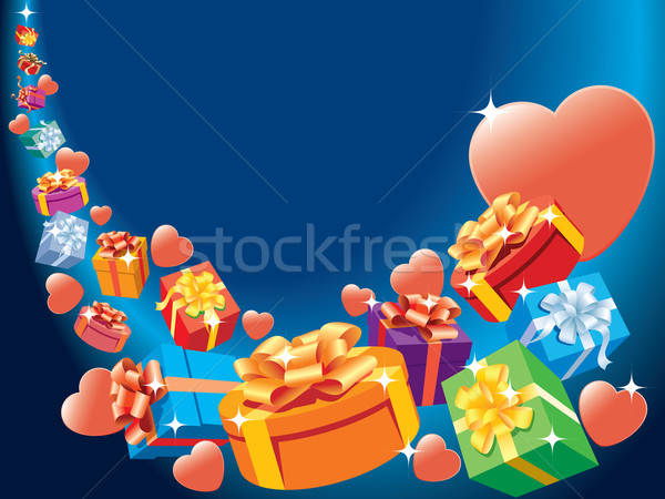 Cadeaux coeurs battant Valentin fête coeur [[stock_photo]] © Aiel