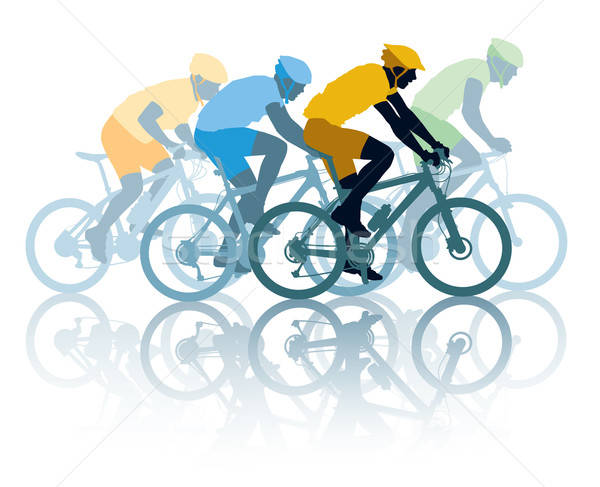 Fiets race groep fietser fiets sport Stockfoto © Aiel