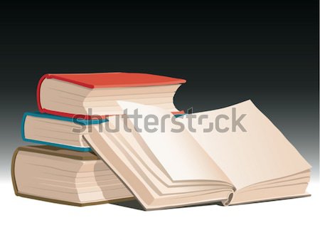Stock fotó: Könyvek · vektor · fehér · izolált · iskola · munka