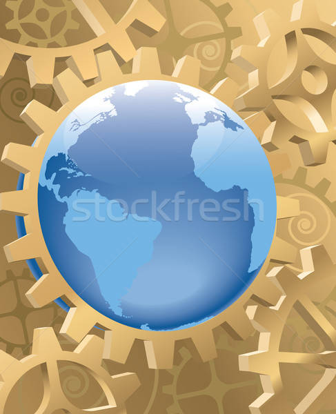 Ruimte machines aarde goud kaart Stockfoto © Aiel