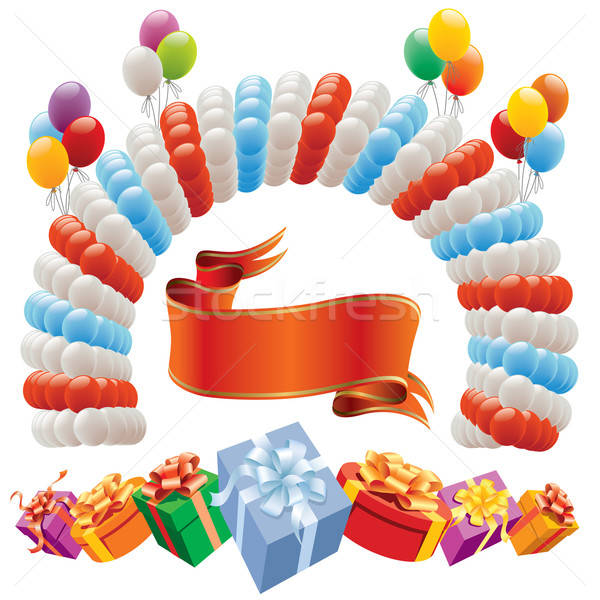 Stockfoto: Partij · decoratie · verjaardagsfeest · ontwerp · communie · gelukkig