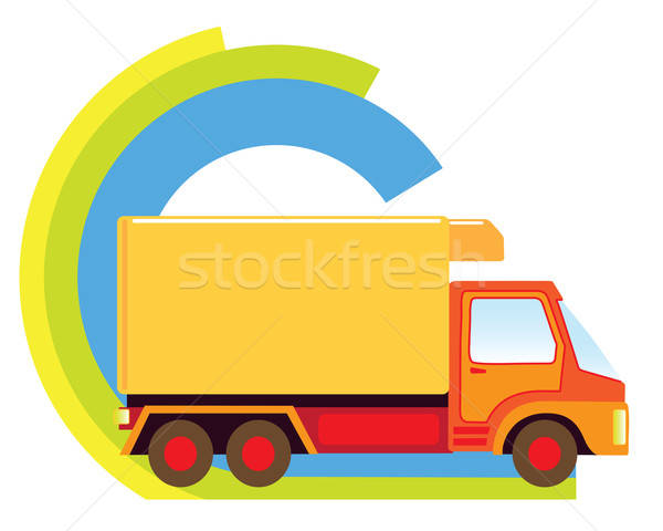 Házhozszállítás felirat nagy szállítóautó terv háttér Stock fotó © Aiel