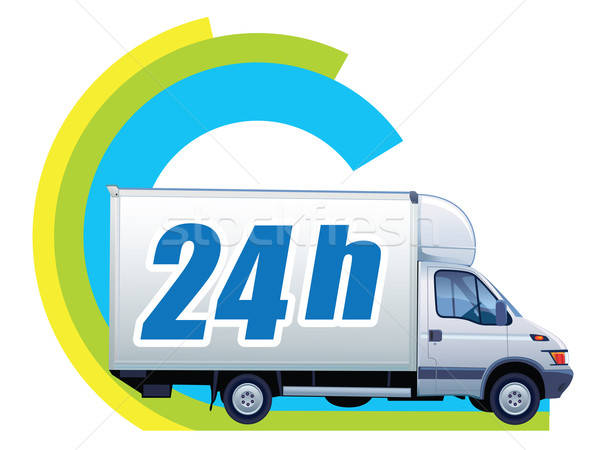 Stockfoto: Witte · vrachtwagen · teken · ontwerp · achtergrond