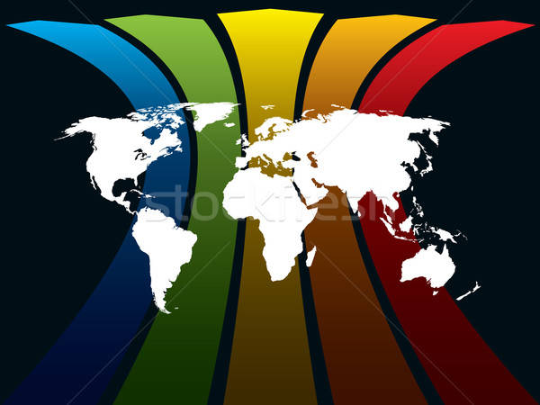 Mondo Rainbow bianco mappa del mondo business illustrazione Foto d'archivio © Aiel