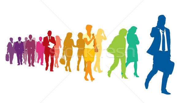 üzletemberek sietség tömeg színes sétál emberek Stock fotó © Aiel