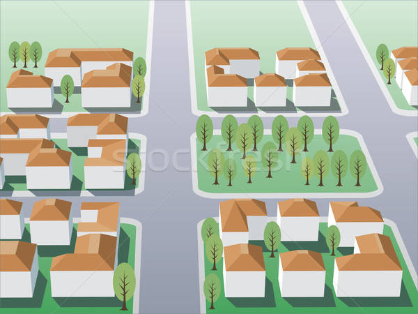 пригород иллюстрация зданий дизайна недвижимости дома Сток-фото © Aiel