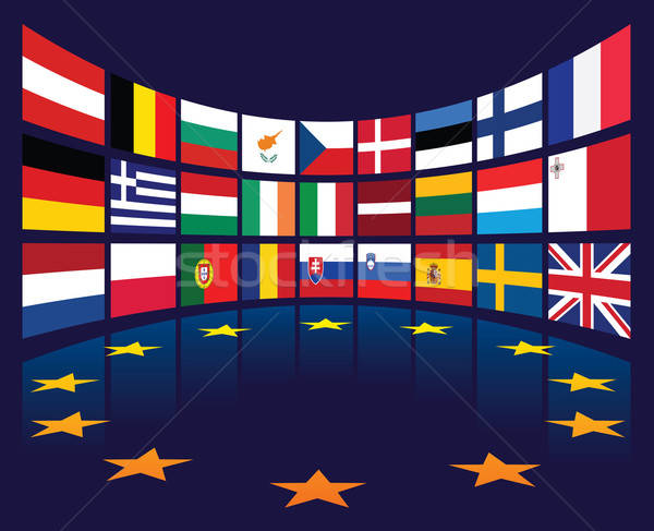 Foto stock: Bandeiras · coleção · europeu · união · países