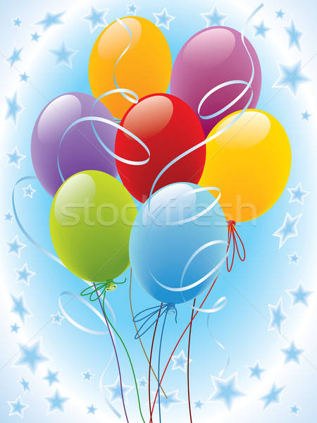 Zdjęcia stock: Balon · strony · balony · dekoracji · urodziny · pomarańczowy