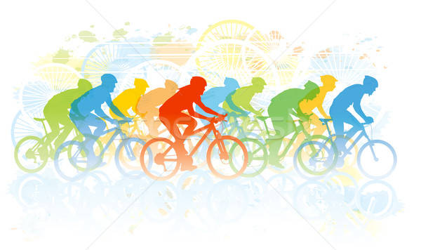 Zdjęcia stock: Rowerów · wyścigu · grupy · rowerzysta · rower · sportu