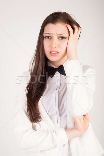 Mujer de negocios dolor de cabeza retrato jóvenes deprimido triste Foto stock © Aikon