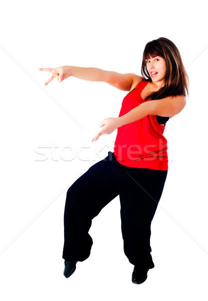 Jovem dançarina mulher jovem dança isolado Foto stock © Aikon