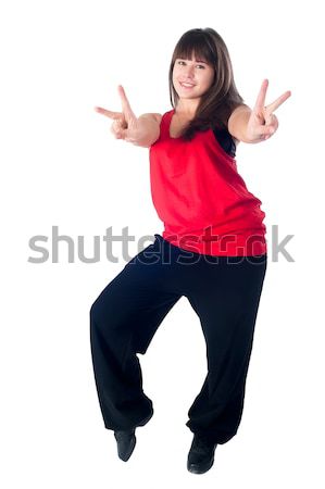 Bastante dançarina jovem bela mulher dança Foto stock © Aikon