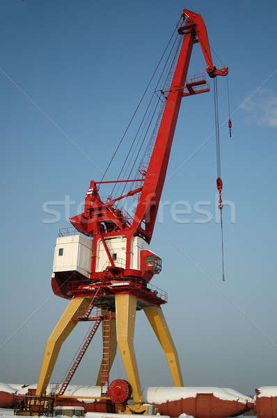 Crane in river port Stock photo © Aikon