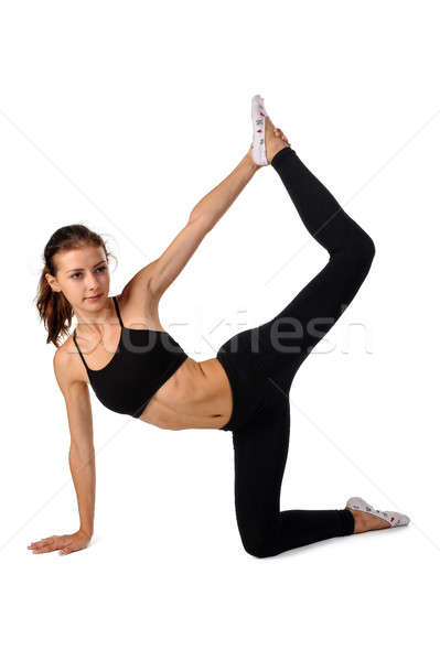 fitness woman making exercise Stock photo © Aikon