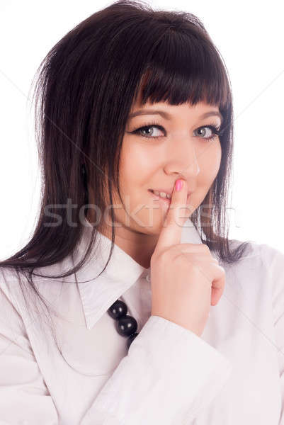 Kobieta ciszy młoda kobieta gest Zdjęcia stock © Aikon