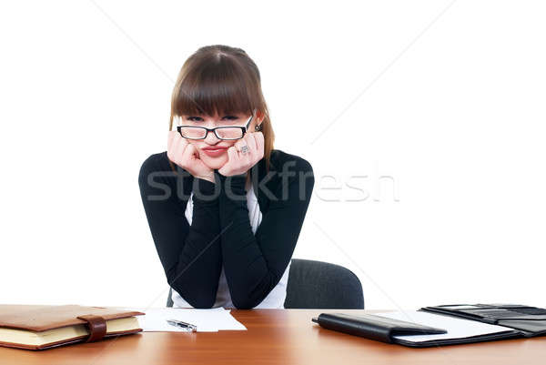 Portret zakenvrouw organisator aantrekkelijk kantoor persoonlijke Stockfoto © Aikon