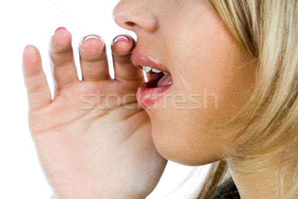 Stock photo: Whispering woman