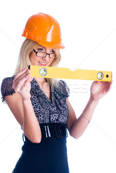 Girl with level Stock photo © Aikon