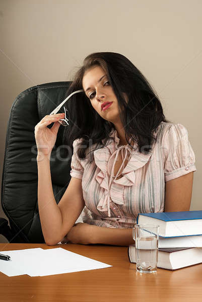 Feeling tired and stressed. Frustrated young woman Stock photo © Aikon