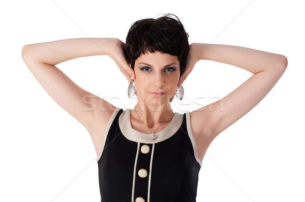 Pretty woman closing her ears Stock photo © Aikon