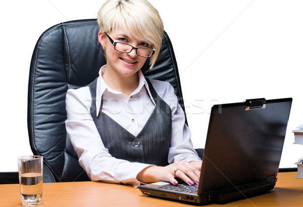 Businesswoman with laptop Stock photo © Aikon