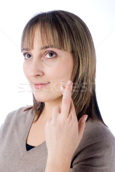 woman hand crossing fingers Stock photo © Aikon