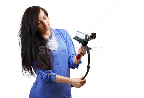 Young woman with camera Stock photo © Aikon