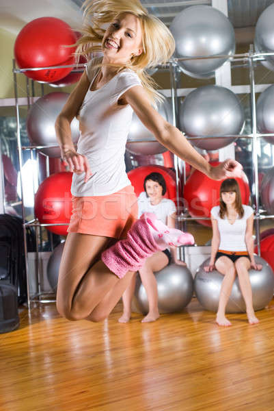 Bastante meninas fitness centro jovem belo Foto stock © Aikon